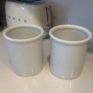 Cordon Bleu BIA White Ceramic Utensil Holder Set of 2